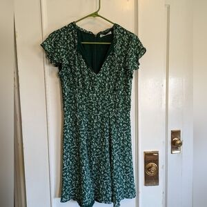 Reformation Green Floral Dress